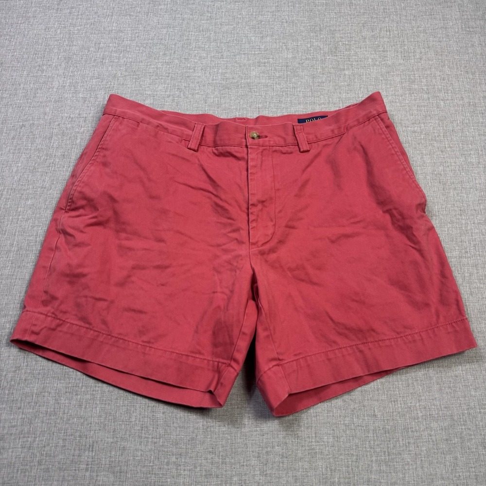 Polo Ralph Lauren Chino Shorts Mens 35 Red Cotton Classic Fit 6" Inseam